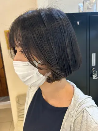 ショート カラー 艶質改善/縮毛矯正 ササキナツミのヘアスタイル