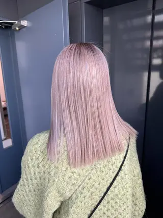 ミディアム カラー ブリーチ毛対応酸性 ストレート🌈サキのヘアスタイル