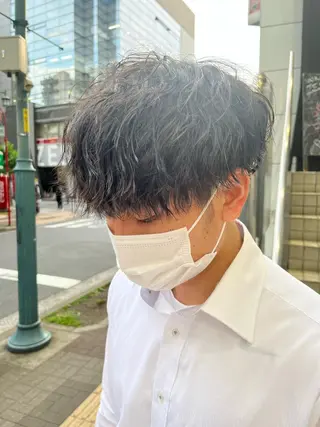 パーマ メンズ 💖デザインカラー/ タダ ハナカ💖のヘアスタイル