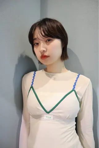 ミディアム saki‪🌱‬♡ /ボブ/透明感カラーのヘアスタイル