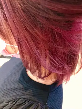 ミディアム カラー ブリーチ/髪質改善/ レイヤー/YUTO‎のヘアスタイル