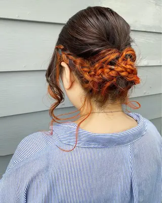 ミディアム カラー ヘアアレンジ フラム所属・WATANABE MISAKIのヘアスタイル