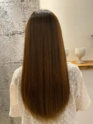 ロング パーマ グレージュ/透明感/ 韓国ヘア/RISAのヘアスタイル