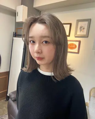 ミディアム カラー まろやか透明感カラー ♡MANAのヘアスタイル