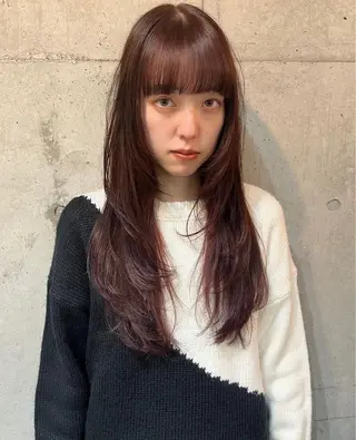 ロング カラー 無料カット/ハイ トーンカラー/きらのヘアスタイル