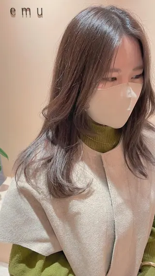 セミロング カラー 長井 徹行のヘアスタイル