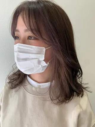 ミディアム カラー hub hair レイヤー/透明感のヘアスタイル