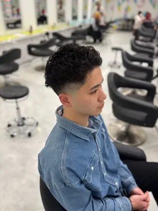 ショート パーマ メンズ 大人っぽベージュ🤍 当日予約◎ヒロトのヘアスタイル