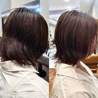 ミディアム 頭から整える美容師 松田のヘアスタイル