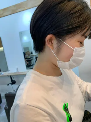 ショート カラー パーマ/透明感カラー /ボブ/吉田一生のヘアスタイル