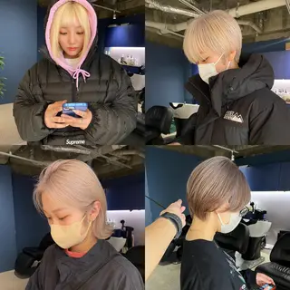 ショート カラー ハイトーン/ ボブ 中村麟のヘアスタイル