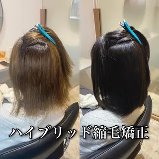 ミディアム カラー パーマ ブリーチ縮毛矯正/ デサキ ショウヘイのヘアスタイル