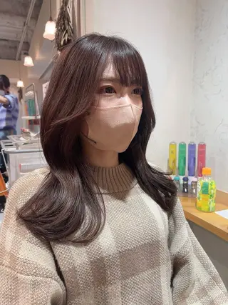 セミロング カラー 浅沼 久瑠美のヘアスタイル
