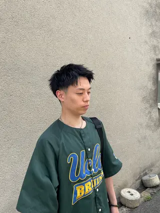 メンズ 慎太朗/パーマ/ボブ /センターパートのヘアスタイル