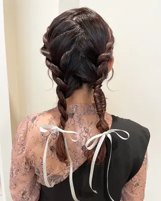 セミロング ヘアアレンジ サソウ ユリエ🥥のヘアスタイル