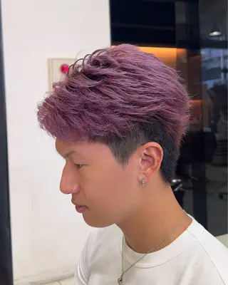 カラー メンズ 韓国レイヤー/センタ ーパート/坂本翔のヘアスタイル