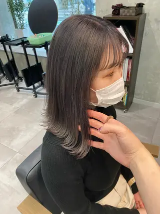 ミディアム カラー 韓国風スタイル 🍓MIZUKI🍓のヘアスタイル