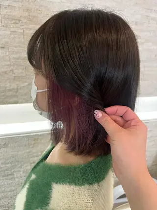 ミディアム カラー 韓国/インナーカラー 🍑YUI🍑のヘアスタイル