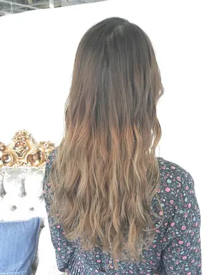 セミロング カラー パーマ ヘアアレンジ エグチ アキラのヘアスタイル