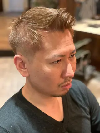 ショート カラー メンズ BINGO HAIR WORKS 【ビンゴヘアワークス】所属・🎱メンズフェード 特化HYOGA🎱のヘアスタイル