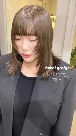 ミディアム カラー カノン/アニオタ🧡 暖色/酸性ストレートのヘアスタイル