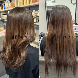 セミロング NAVY／airi 完全完結型個室サロンのヘアスタイル