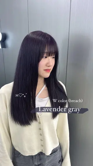 ロング カラー 暗髪🩶ラベンダー/ ブルー/ユウナ🤍のヘアスタイル