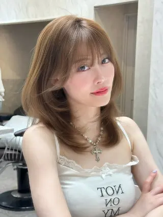 カラー ショート 髪質改善/韓国ヘア /透明感カラー🧸のヘアスタイル