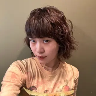 ミディアム パーマ Aust hair Stella新宿所属・Yuki☺︎パーマ レイヤーカットのヘアスタイル