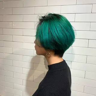 ショート カラー 🦋レイヤーカット ミドリカワ🦋のヘアスタイル