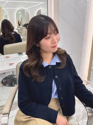 ロング kiti SAKAE所属・福間克徳/顔まわり /レイヤーカットのヘアスタイル