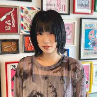 ミディアム カラー ウルフレイヤー エクステ/kokiのヘアスタイル