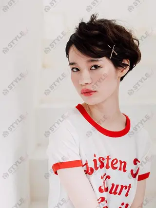 ショート カラー パーマ 白髪ぼかしハイライト 柳川拓哉のヘアスタイル