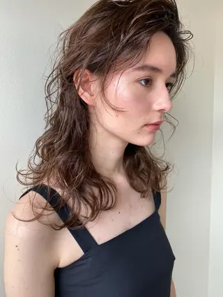 ロング パーマ ヘアアレンジ 髪質改善カラー&TR 縮毛矯正/弱酸性矯正のヘアスタイル