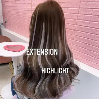 ロング カラー エクステ🩵ブリーチ 韓国ヘア🩵KAEのヘアスタイル