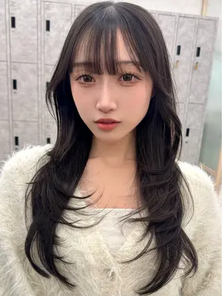 ロング レイヤー/韓国/ 顔周り/しんやのヘアスタイル