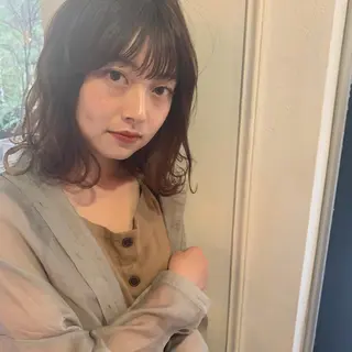 ミディアム パーマ 銀座🤍ボブ/ ミディアム/佐野夢美のヘアスタイル