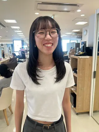 セミロング ハイトーン/ウルフ /レイヤー/坂野幸伸のヘアスタイル