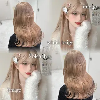 ロング カラー ハイトーン/ダブルカ ラー/RINKA🎀のヘアスタイル