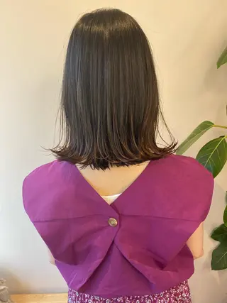 ミディアム レイヤー/韓国/ボブ 縮毛矯正/畠中ケントのヘアスタイル