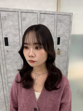 セミロング 韓国レイヤー/ 顔まわり/西野和裕のヘアスタイル