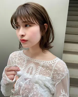 ミディアム カラー ボブ、ミディアム得意 🤍Emmy🤍のヘアスタイル