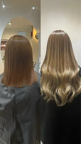 セミロング 野村 奈里亜のヘアスタイル