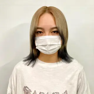 ショート カラー ヘアアレンジ ウルフレイヤー エクステ/kokiのヘアスタイル