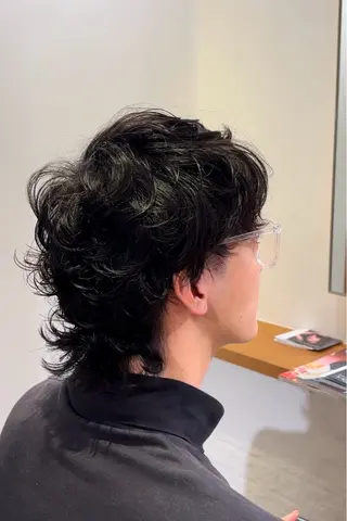 ミディアム パーマ メンズ ナルカワ アユミのヘアスタイル