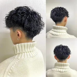 ミディアム パーマ ヘアアレンジ メンズ キッズ ✨最強美容師✨ 💙にっしー西村💙のヘアスタイル
