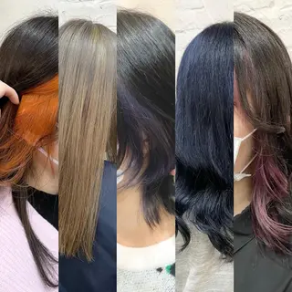 セミロング カラー ヘアアレンジ 【ピンク/韓国ヘア/ ヘアセット】亜海のヘアスタイル