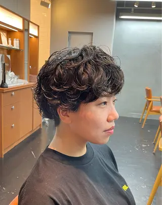 ショート パーマ lmano所属・🍃○岡 |  Maruokaのヘアスタイル