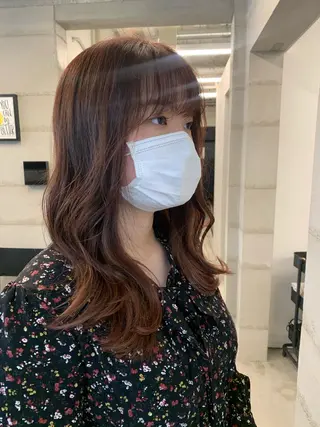 ミディアム カラー 透明感/オリーブ/ グレージュ/YUKAのヘアスタイル