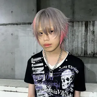 ショート カラー ハイトーン/ウルフ /エクステ/ましろのヘアスタイル